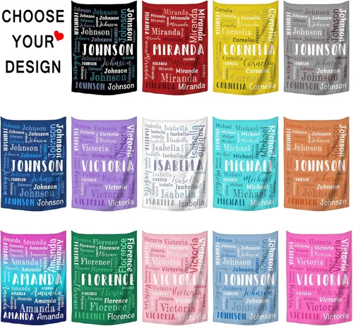 Vista 3 de Manta personalizada con nombre, mantas y mantas personalizadas para niños, bebés y adultos, manta con nombre personalizada para mujeres, hombres