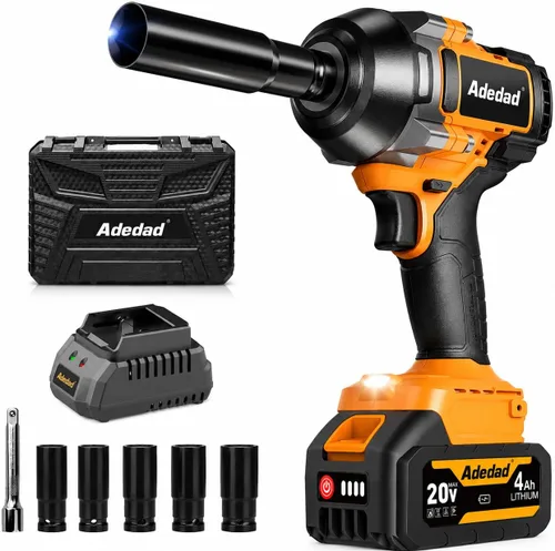 Vista 8 de Llave de impacto sin escobillas de 1/2 pulgada 750N.m (553 pies-libras) Pistola de impacto de alto par de 20V con batería de 4.0AH y cargador rápido