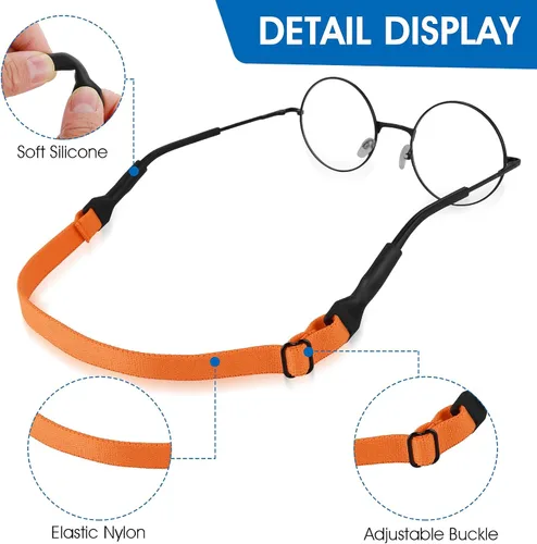 Vista 5 de Amabro Adjustable Glasses Straps, 4 PCS Universal Eyewear Retainer Lanyards No Tail for Men, Women, Kids