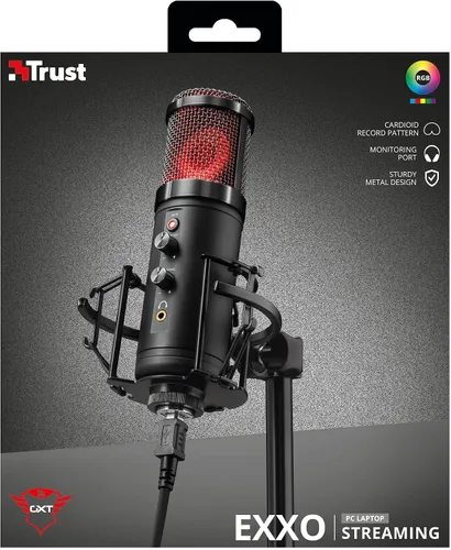 Vista 15 de Trust Gaming GXT 256 Exxo - Micrófono de transmisión USB para PC, portátil y PS4, color negro