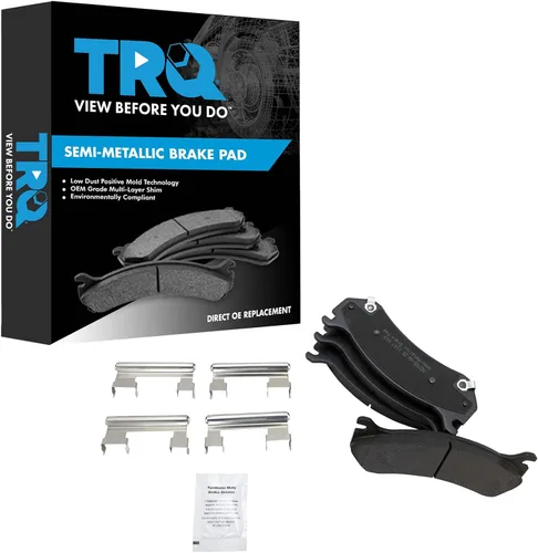 Vista 18 de TRQ Pastillas de freno delanteras semi metálicas compatibles con Ford Expedition 2018-2021 F-150 2018-2020 Lincoln Navigator 2018-2022