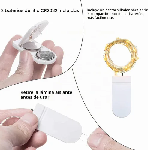 Vista 6 de Paquete de 12 luces de hadas Yiaht que funcionan con pilas, cable plateado impermeable de 7 pies, 20 luces LED de luciérnaga, estrellas y luna