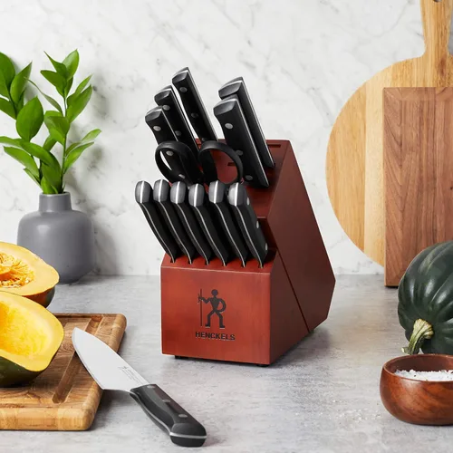 Vista 2 de HENCKELS Everedge Dynamic - Juego de cuchillos afilados de 14 piezas, cuchillo de chef, cuchillo de pan, cuchillo de carne, ingeniería alemana