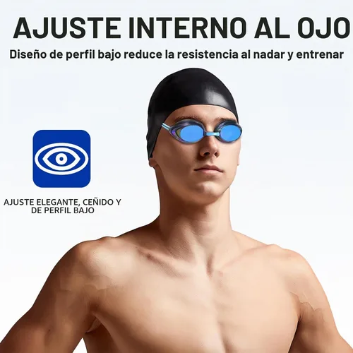 Vista 7 de Racing Swim Goggles for Adult Men Women with Bungee Strap No Leaking