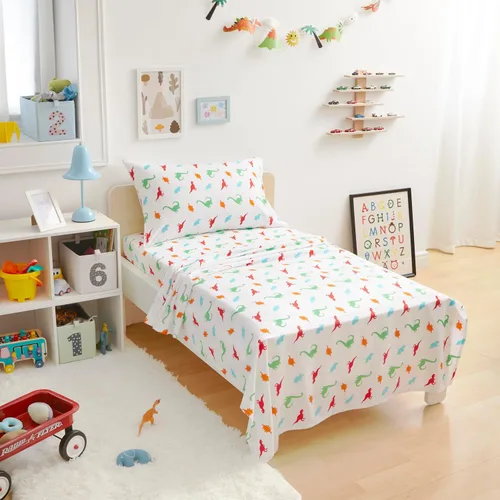 Vista 26 de Amazon Basics Juego de sábanas para niños de microfibra ligera, suave y fácil de lavar, 3 piezas, tamaño Twin, Aqua brillante, diseño sólido