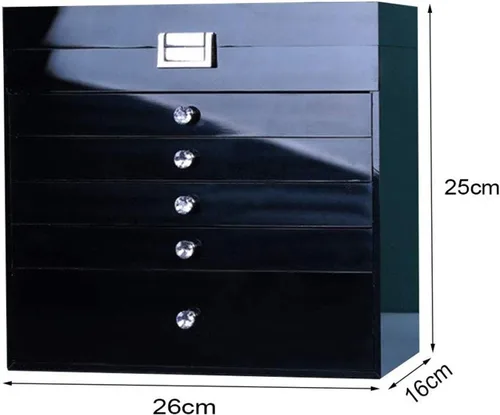 Vista 2 de UXZDX CUJUX Jewelry Box, Girls Jewelry Organizer, Lockable Mirrored Storage Case, Gift Idea