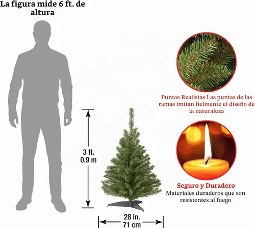 Vista 3 de National Tree Company 3ft Unlit Kincaid Spruce Mini Christmas Tree