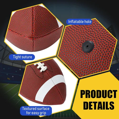 Vista 3 de Jerify 4 Piezas Juego de Pelotas Deportivas Tamaño Oficial Incluye Pelotas de Fútbol, Fútbol Americano, Baloncesto, Voleibol para Juego