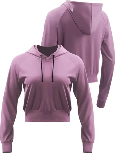 Vista 2 de CADMUS Camisas de manga larga para mujer con sudadera con capucha para correr