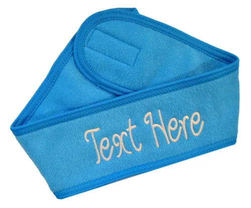 Vista 9 de Funny Girl Designs Diadema de spa personalizada bordada con texto personalizado de tu elección (negro)