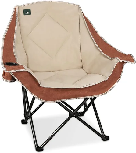 Vista 8 de Northroad Silla de campamento plegable, silla de campamento portátil de gran tamaño con soporte para tazas, silla de césped acolchada resistente