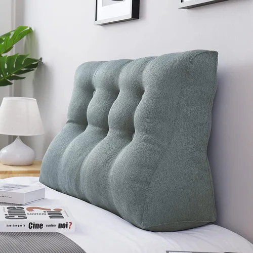 Vista 15 de Almohada de cabeza gruesa de 24 pulgadas de alto para cabecero de cama, almohada de cuña para respaldo de cabecero curvado, almohada alternativa