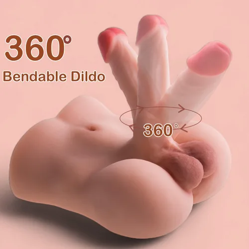 Vista 3 de Muñeca sexual de torso con consolador realista flexible de 8.7 pulgadas para masturbación de mujeres, muñecas sexuales para hombres, sexo