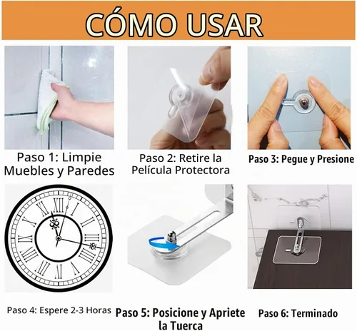 Vista 3 de Anclajes de pared para muebles, anclajes de muebles antipunta, sin taladro, anclajes adhesivos de pared para muebles a prueba de bebés, armario