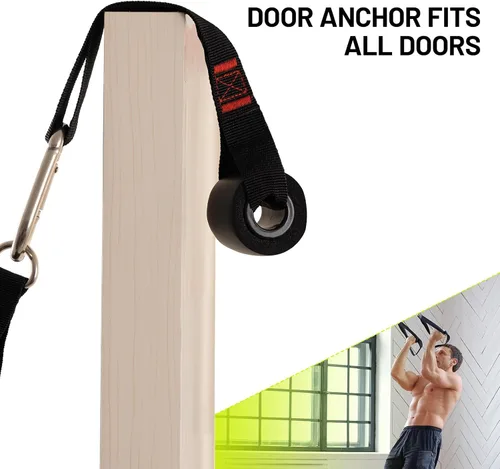 Vista 4 de Slim Panda Door Anchor Strap for Resistance Bands, Door Exercise Equipment with Secure Buckle & No Drill Setup, Multi Point Anchor Gym Attachment