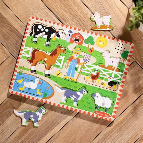 Vista 9 de Melissa & Doug - Rompecabezas con sonido (8 piezas), Granja de McDonald's, Multicolor