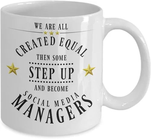 Vista 2 de Social Media Management Regalos Divertido Regalo para Gerente de Medios Sociales Creado Igual Regalo de Apreciación para Hombres Tazas de Café Taza