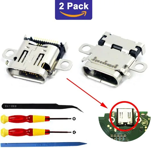 Vista 2 de Cargador de carga de alimentación de puerto tipo C de repuesto, conector de enchufe de CC para Nintendo Switch para consola Nintendo Switch NS