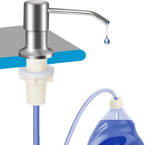 Vista 9 de OHiHi Dispensador de jabón para platos para fregadero de cocina, dispensador de jabón para fregadero de encimera, bomba de agua con tubo