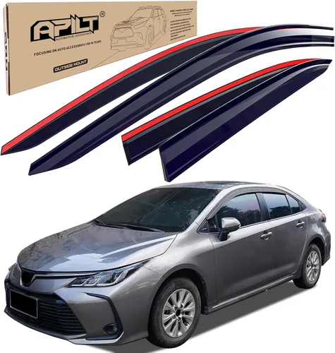 Vista 10 de Deflectores contra viento y lluvia montados en el exterior, viseras para ventanas para Toyota RAV4 2019-2025 de tamaño completo, deflectores