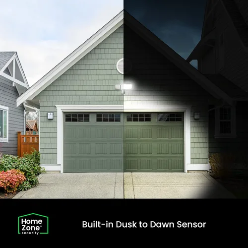Vista 3 de Home Zone Security - Luz LED con sensor de movimiento de 3500 lúmenes, resistente a la intemperie, luz de seguridad de 5000 K con modo de atardecer
