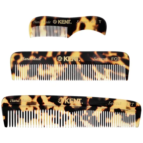 Vista 9 de Kent Set de peines de bolsillo para el cabello para hombre, grafito 81T XS, FOT All Fine Tooth, R7t de doble diente fino y grueso. El mejor kit
