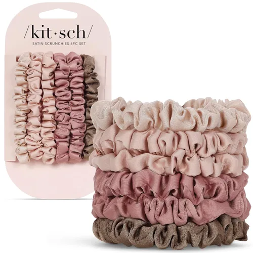 Vista 30 de Kitsch Coleteros de satén de almohada para mujer, color carbón y oro, 2 Dorado