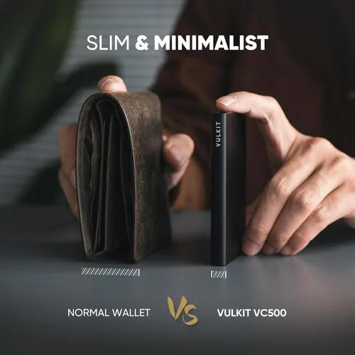 Vista 93 de VULKIT Cartera delgada minimalista para tarjetas VC500 VC500C, Rosado, Minimalista