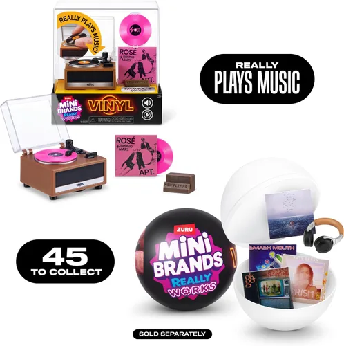 Vista 8 de Mini Brands Really Works - Cápsula de vinilo serie 1 (paquete de 2) por ZURU – 8 mini discos de vinilo jugables y 2 accesorios sorpresa, cápsula