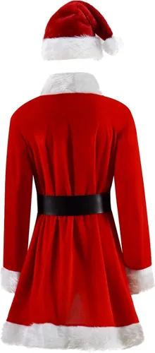 Vista 9 de Chaqueta de Santa para mujer, vestido con cinturón y sombrero