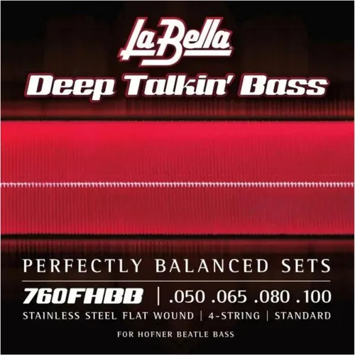 Vista 2 de La Bella 760FHBB Deep Talkin 'Herida plana de acero inoxidable - Beatle estándar, cuerdas de bajo 50-100