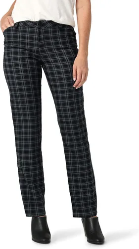 Vista 5 de Lee - Pantalón de pierna recta, ajuste relajado y antiarrugas para mujer Ceniza jaspeado