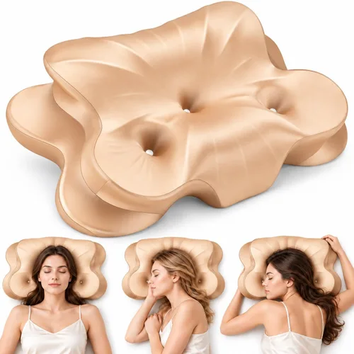 Vista 9 de Almohada cervical de espuma viscoelástica, alivio del dolor de Azul