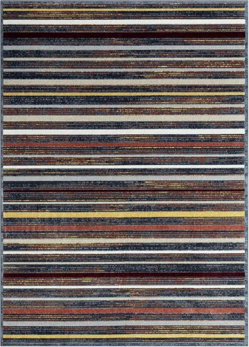 Vista 8 de Everwash Home Dynamix Treasure - Alfombra moderna a rayas lavable a máquina, azul/amarillo, 2.2 x 7.2 pies