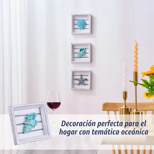 Vista 3 de LODOCAVE Decoración 3D de pared de playa con diseño de estrella de mar de Acabado antiguo