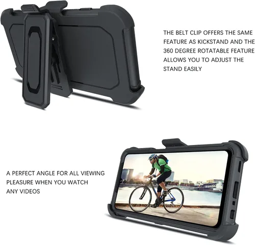 Vista 4 de DUEDUE Funda para Samsung A32 5G, grado militar a prueba de golpes, protección contra caídas, cuerpo completo, resistente, con soporte de clip