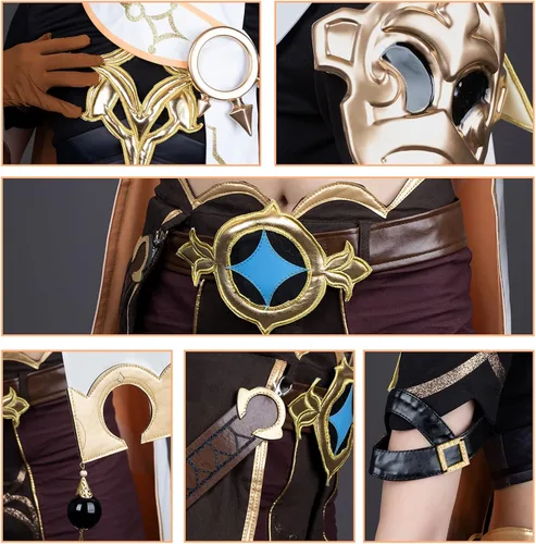 Vista 5 de CosFantasy Genshin Impact Cosplay Jacquard Upgrade Ver Ganyu Aether Zhongli Hu Tao Klee Cosplay