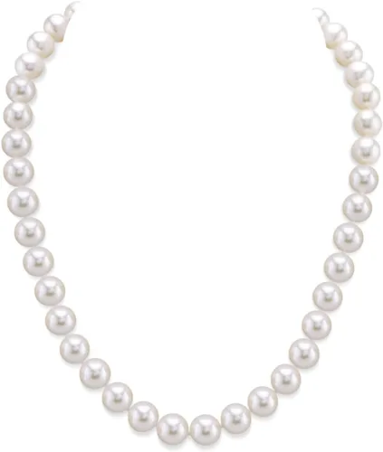 Vista 10 de The Pearl Source Real Pearl Necklace for Women with AAA+ Quality Round White Freshwater Genuine Cultured Pearls