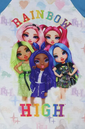 Vista 2 de Rainbow High Pijamas para niñas pijamas de noche color blancoazul marino talla 45 a 1012