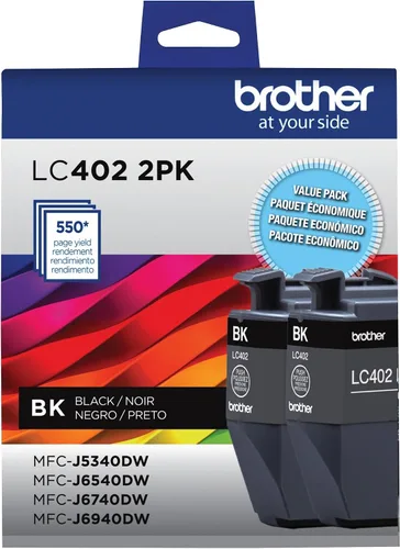 Vista 10 de Brother Cartucho de tinta negro LC402BK de rendimiento estándar genuino