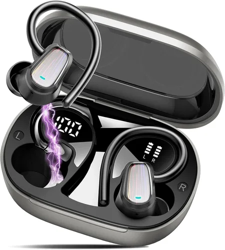 Vista 8 de Auriculares inalámbricos, Bluetooth 5.4 deportivos, auriculares con micrófono ENC con cancelación de ruido, auriculares estéreo de graves profundos