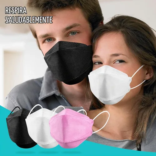 Vista 7 de 50/100 Pack KF94 Face_Covers, Color mask，Black Mask，4-Layer mask Independent packaging,outdoor Daily Use negro 100 piezas
