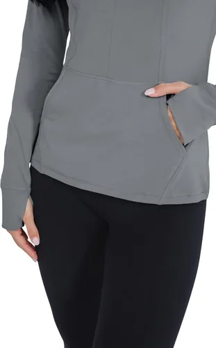 Vista 5 de Yogalicious Nude Tech - Chaqueta de manga larga con media cremallera y bolsillos frontales