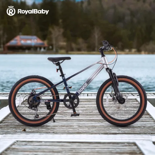 Vista 4 de RoyalBaby Bicicleta de montaña para niños y niñas, bicicleta ultraligera de aluminio con ruedas de 20 a 26 pulgadas para niños de 6 a 14 años