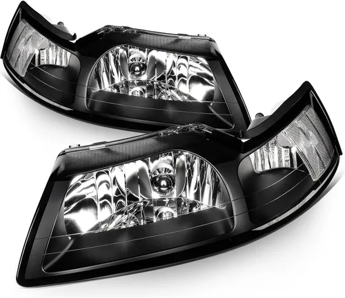 Vista 4 de HCZLHCZL Faro delantero negro transparente para Ford Mustang 1999-2004