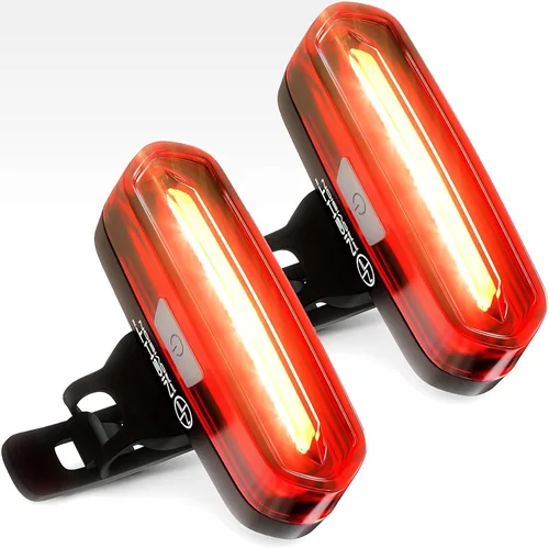 Vista 8 de Super Bright Rear Bike Light - Red & White Back LED - USB-C Rechargeable 14hr Max - Best Safety Flashing Lights - Visible for Night Riding, Adults