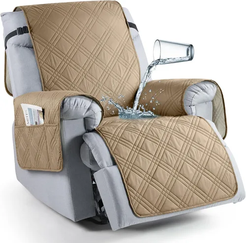 Vista 37 de TAOCOCO Funda para silla reclinable 100% impermeable que se mantiene en su lugar, fundas reclinables para sillas reclinables pequeñas con bolsillo
