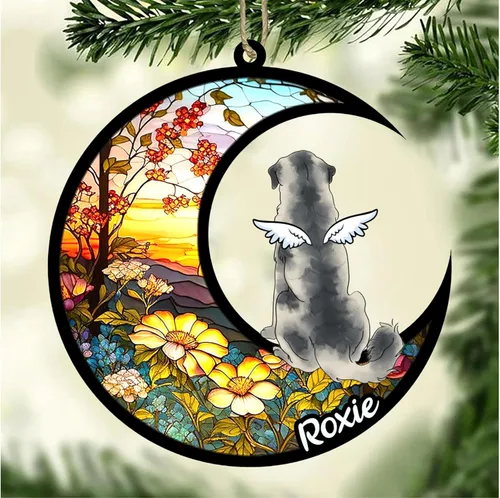 Vista 774 de LOVELYPOD Adorno de Navidad personalizado para perro Basset Hound (marrón) Basset Hound (marrón) adorno para atrapasoles de perro, razas de perros