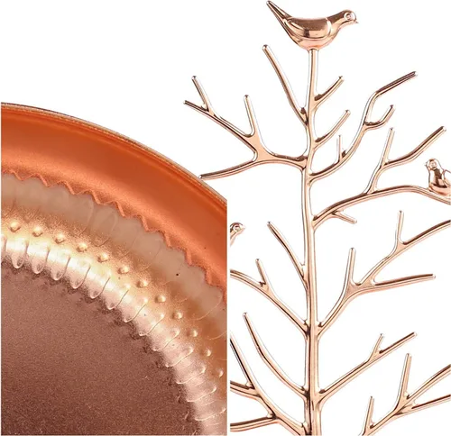 Vista 6 de AUTODECO 3 piezas de organizador de árbol de joyería retro para collares y aretes, soporte de árbol, joyería, árbol, gran regalo para mujeres