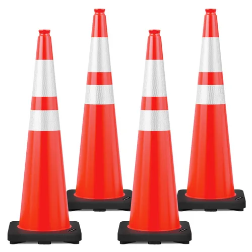 Vista 12 de BATTIFE - Conos de seguridad de tráfico de 28 pulgadas, color naranja